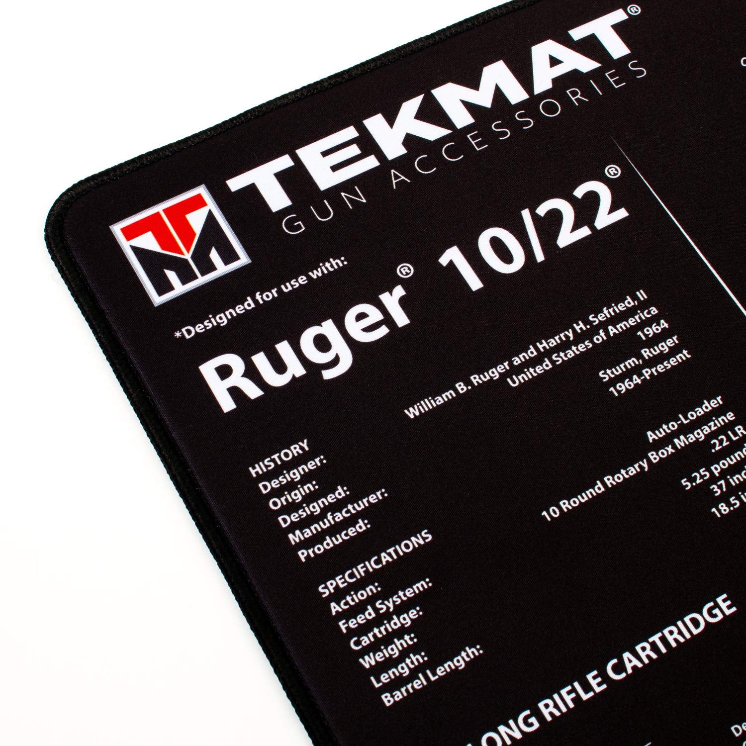 Water-resistant dye-sublimation print on TekMat Ruger 10/22 mat