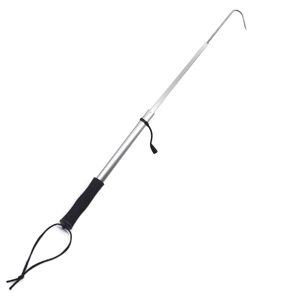 Telescopic fishing gaff overview showing size M reach 15.4-35.4 inches