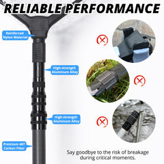 Telescoping extension from 20.8 inches to 51.2 inches with locks