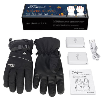 Telguua heated gloves 6-layer construction photographed for durable winter protection