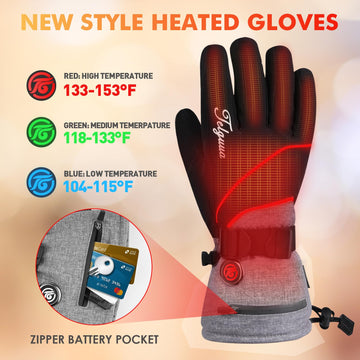 Telguua heated gloves back heat zone view highlighting full hand warmth.