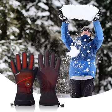 Telguua heated gloves battery 5500mAh powers multi-hour warmth.