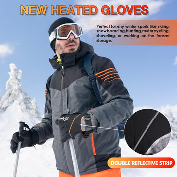 Telguua heated gloves cuff adjustment strap for draft protection.