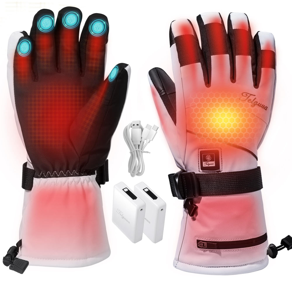 Telguua heated gloves full-hand heat coverage for cold outdoor warmth.
