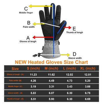 Telguua heated gloves non-slip palm grip in snowy conditions.