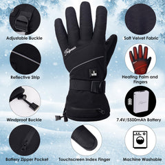 Telguua heated gloves soft fleece lining for cozy warmth.