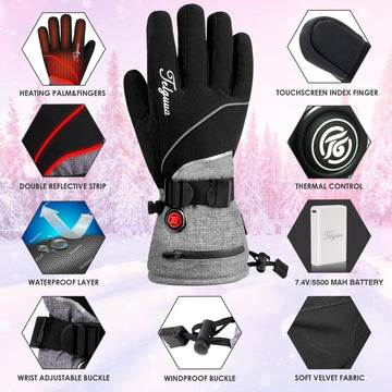 Telguua heated gloves fabric close-up reveals waterproof Oxford material.