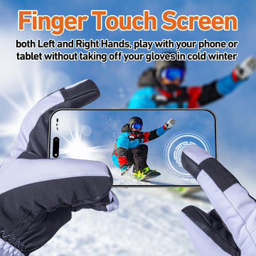 Telguua heated gloves waterproof Oxford fabric keeps hands dry in snow.