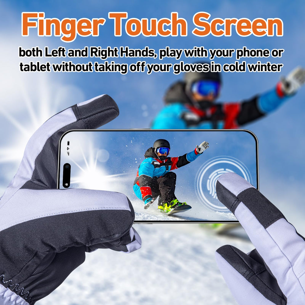 Telguua heated gloves waterproof Oxford fabric keeps hands dry in snow.