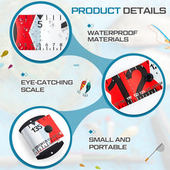 Foldable rolling fishing ruler in waterproof fabric with red scale