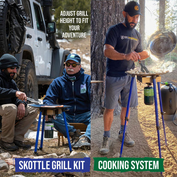 TEMBOTUSK outdoor wok skottle cooks shrimp to steak outdoors.