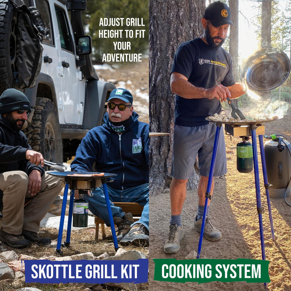 TEMBOTUSK outdoor wok skottle cooks shrimp to steak outdoors.
