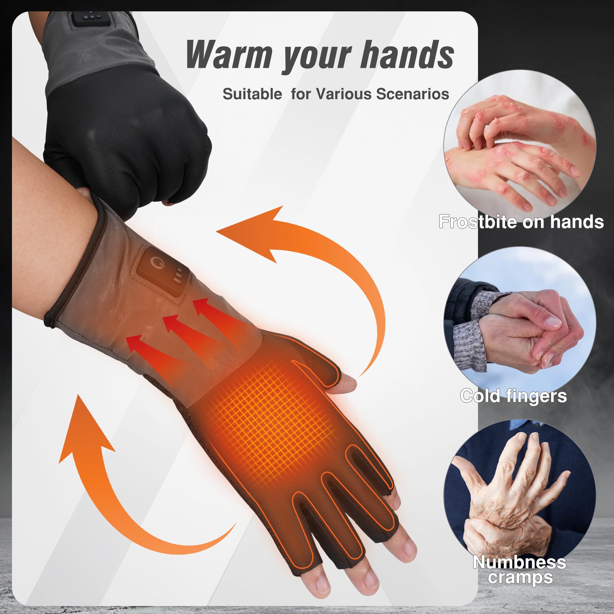 TemHot glove liners battery pack shown for extended use