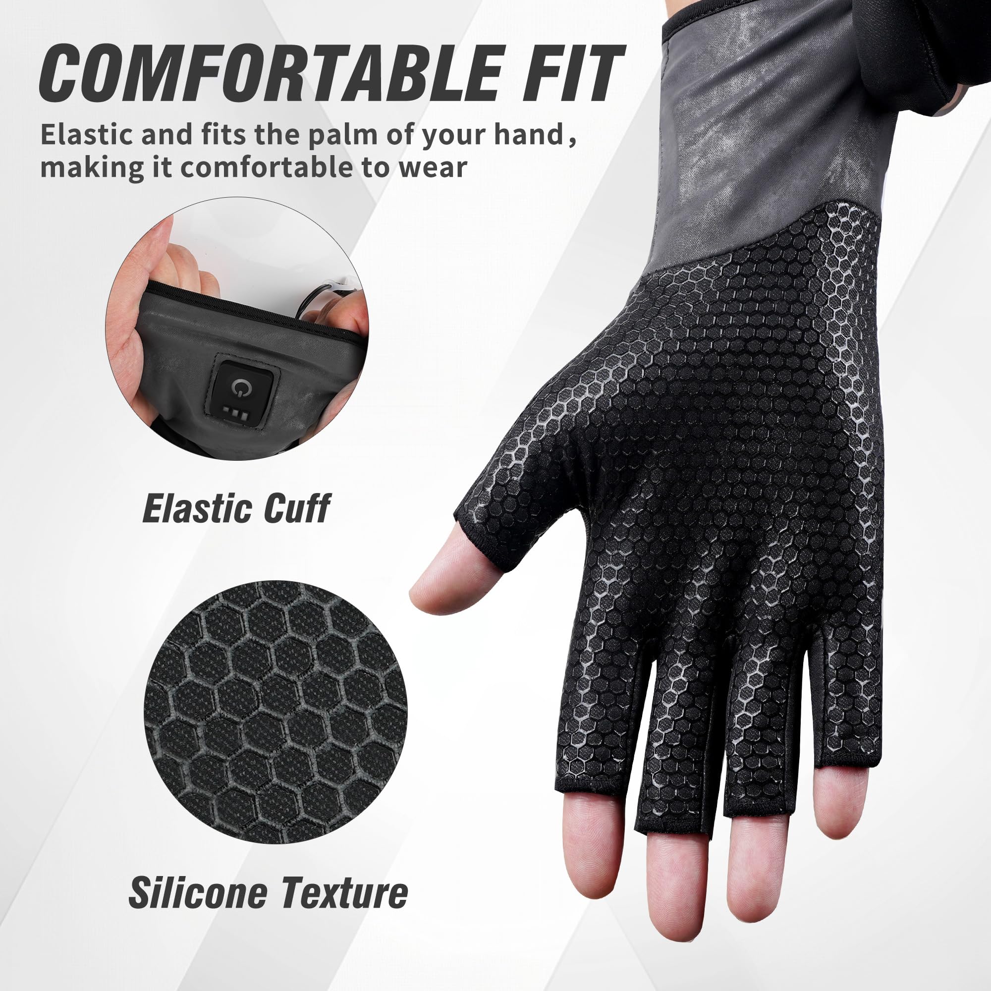 TemHot fingerless heated glove liners used in office and outdoors