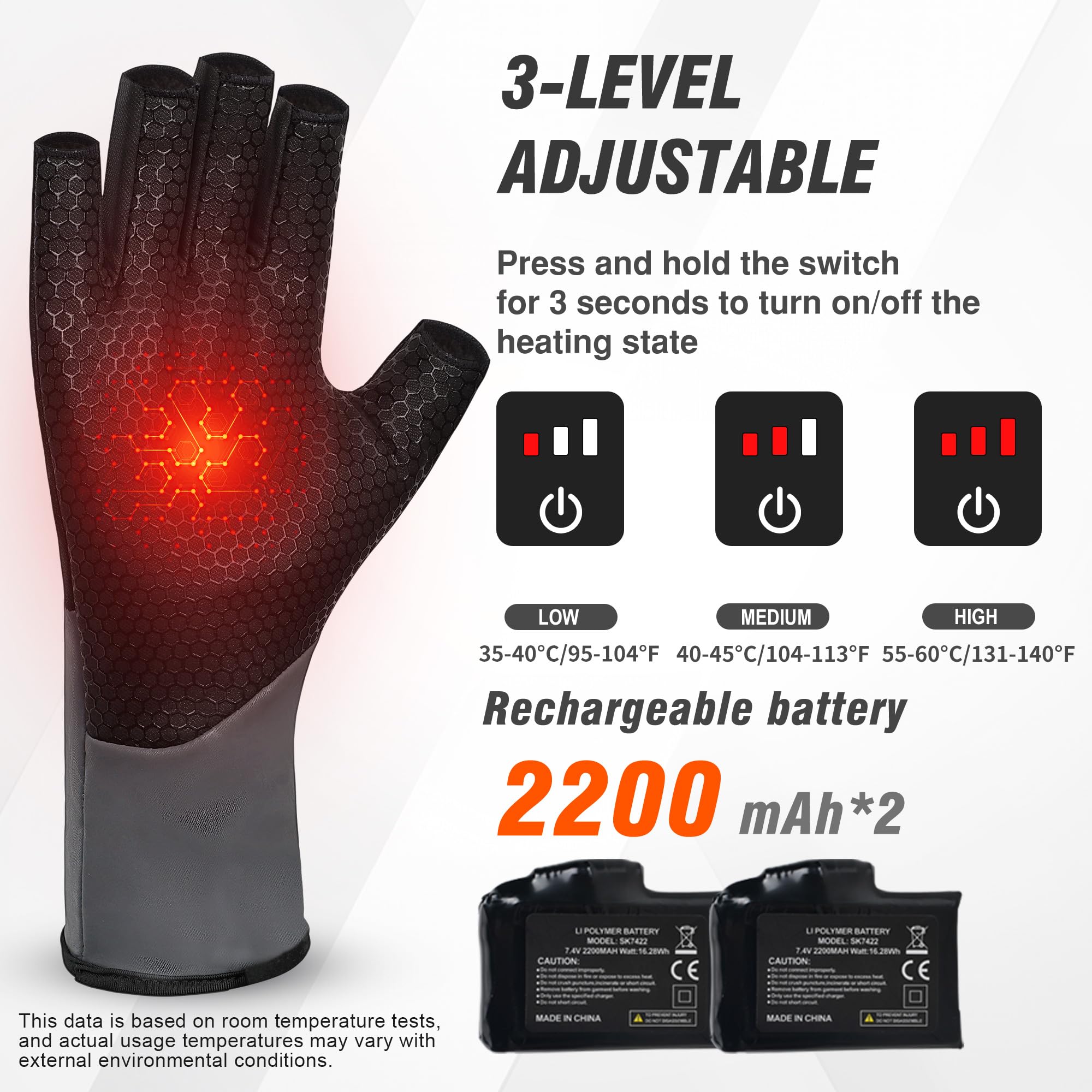 TemHot heated glove liners palm area with anti-slip texture for secure grip