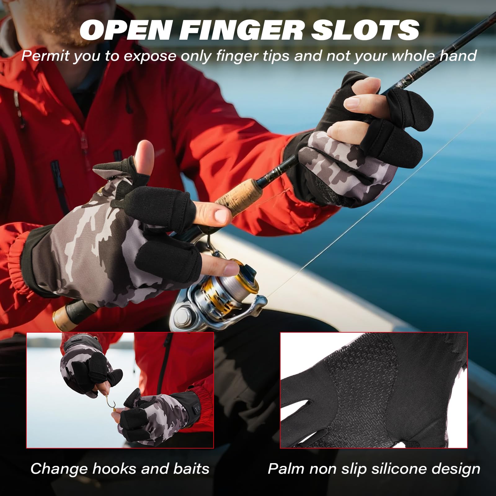 TemHot heated gloves non-slip palm grip in wet or icy conditions