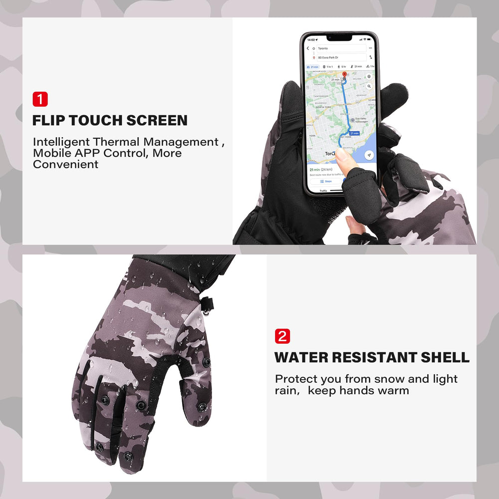 TemHot heated gloves touchscreen fingertips allow phone use in cold