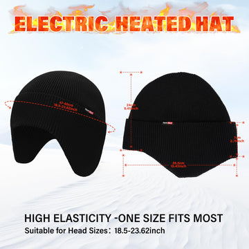 Product shot of TemHot heated hat with 7.4V battery