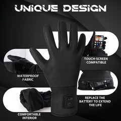 TemHot thin heated glove liners closeup of heating elements across the back of the hand