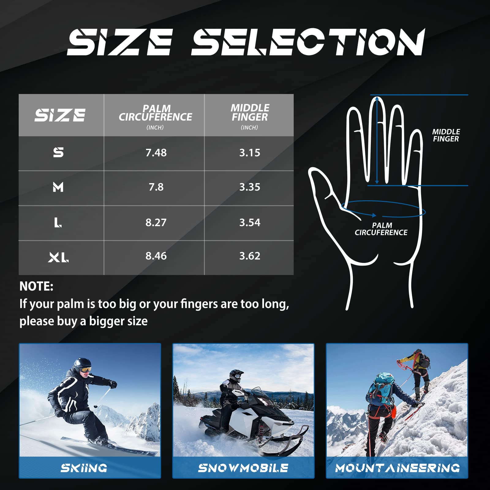 TemHot glove liners with touchscreen-sensitive fingertips for device use