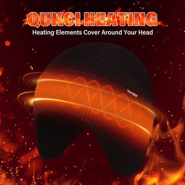 TemHot heated hat in winter outdoor setting