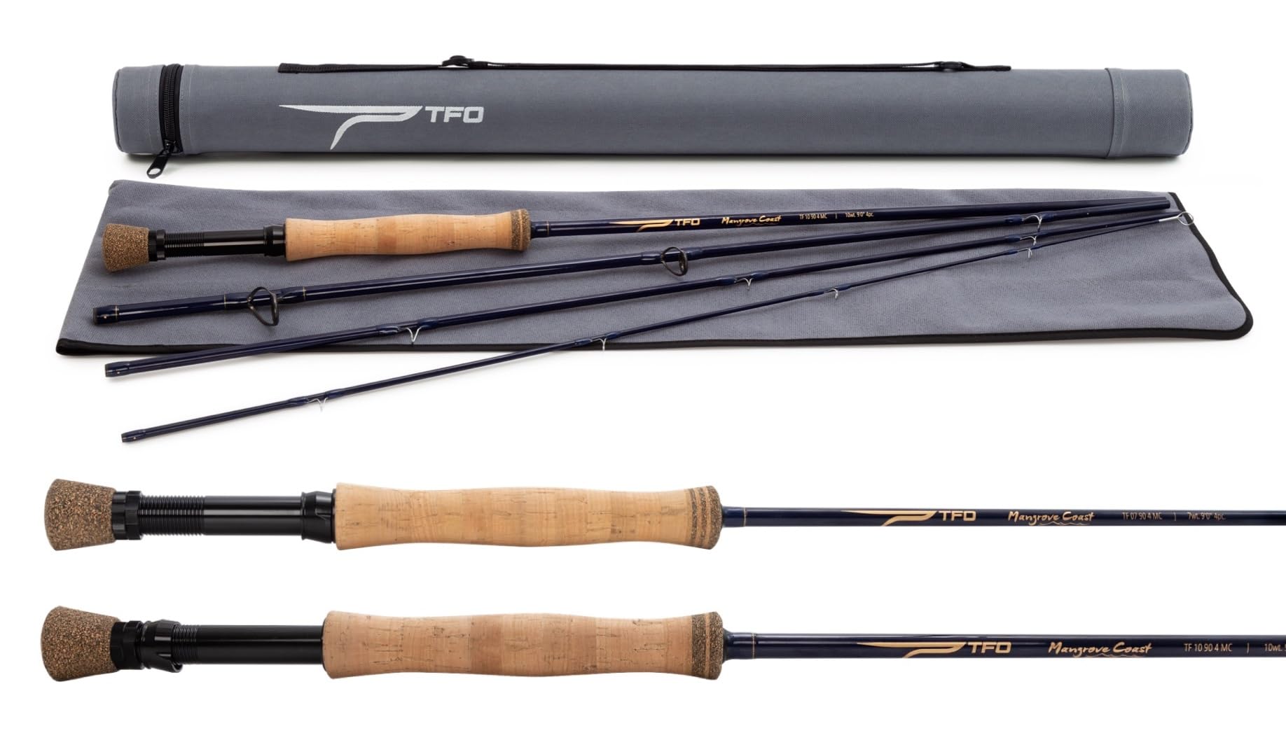Temple Fork Mangrove Coast Rod 4pc closed, portable travel-ready for saltwater anglers.