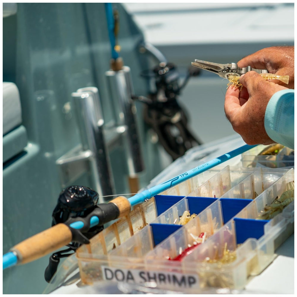 Temple Fork Outfitters intracoastal rod shows SS316 zirconia guides for smooth line flow.