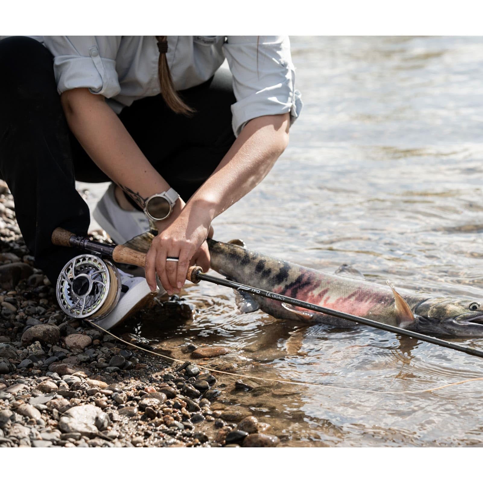 Temple Fork Outfitters Legacy in-use dry-nymph cast demonstrating crisp tracking.