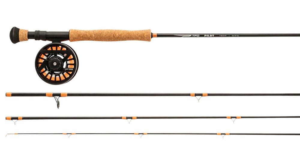 Temple Fork Outfitters Pilot cork handle close-up emphasizes durable, confident grip in wet conditions.