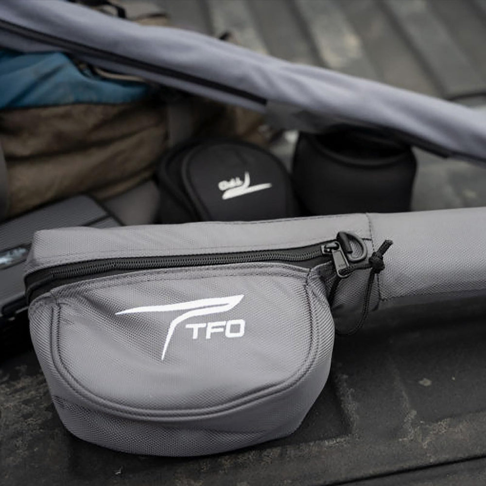 Interior organization of Temple Fork Outfitters rod and reel carrier keeping rods secure during trips.