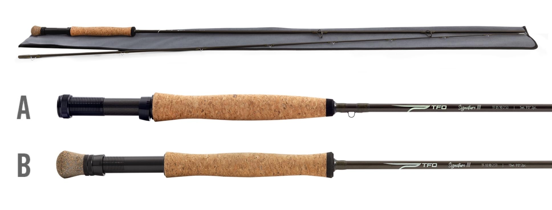 Temple Fork Outfitters Signature 3 Rod 6wt 9ft reel seat closeup for secure setup.