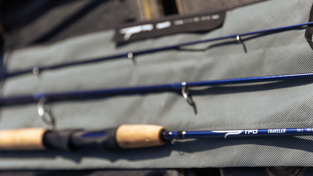 Temple Fork Outfitters Traveler premium cork grips for comfortable all-day fishing.