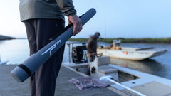 Temple Fork Outfitters Traveler sky-blue blank highlighting lightweight sensitivity.