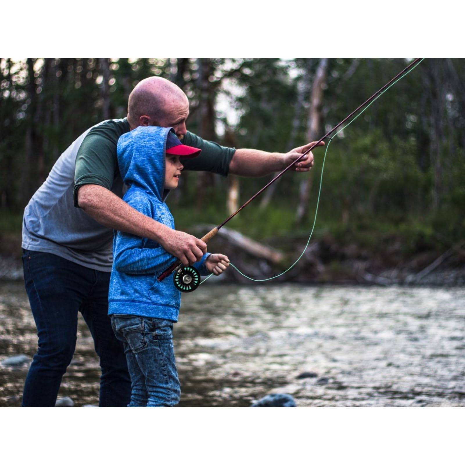 Extended reel seat on Bug Launcher fly rod