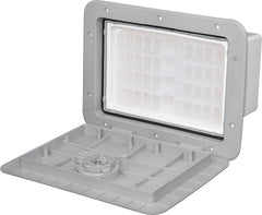Tempress 1115 Cam tackle hatch exterior view in dark gray for rugged marine use