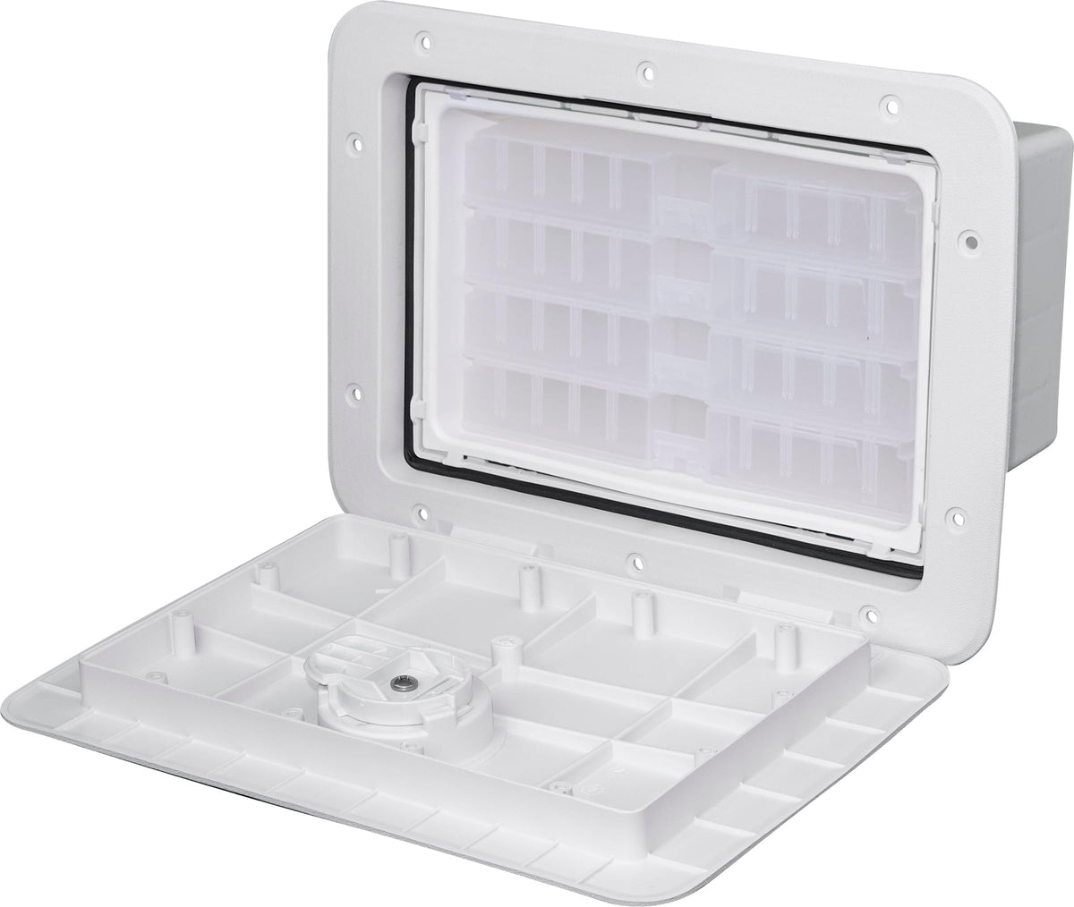 Tempress White 1115 Cam Tackle Hatch overview showing durable, weather-tight performance