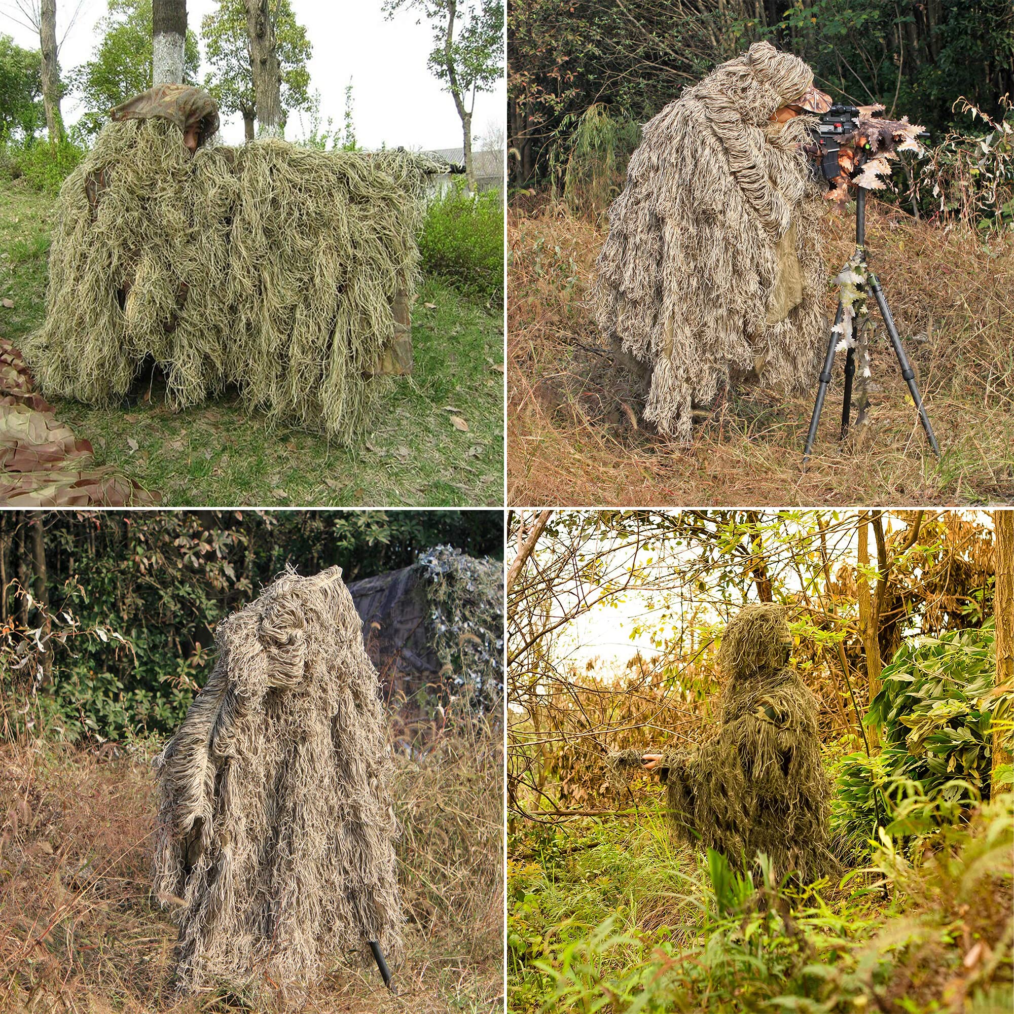 Tencen Ghillie hood highlights breathable mesh lining for comfort.