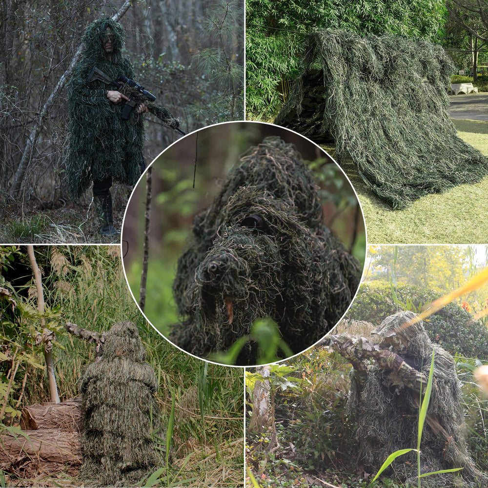 Tencen Ghillie poncho breathable mesh lining for all-day comfort