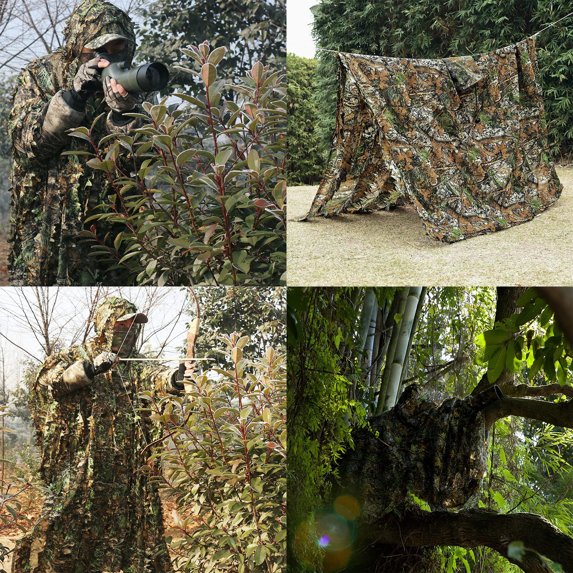 Wildlife photography with Tencen ghillie poncho enhances outdoor stealth