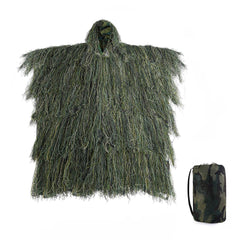 Tencen Ghillie poncho woodland front view enabling versatile concealment