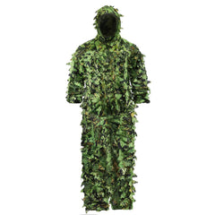 Tencen Ghillie Suit 3D leaf camouflage blends with foliage for stealthy outdoor hunts