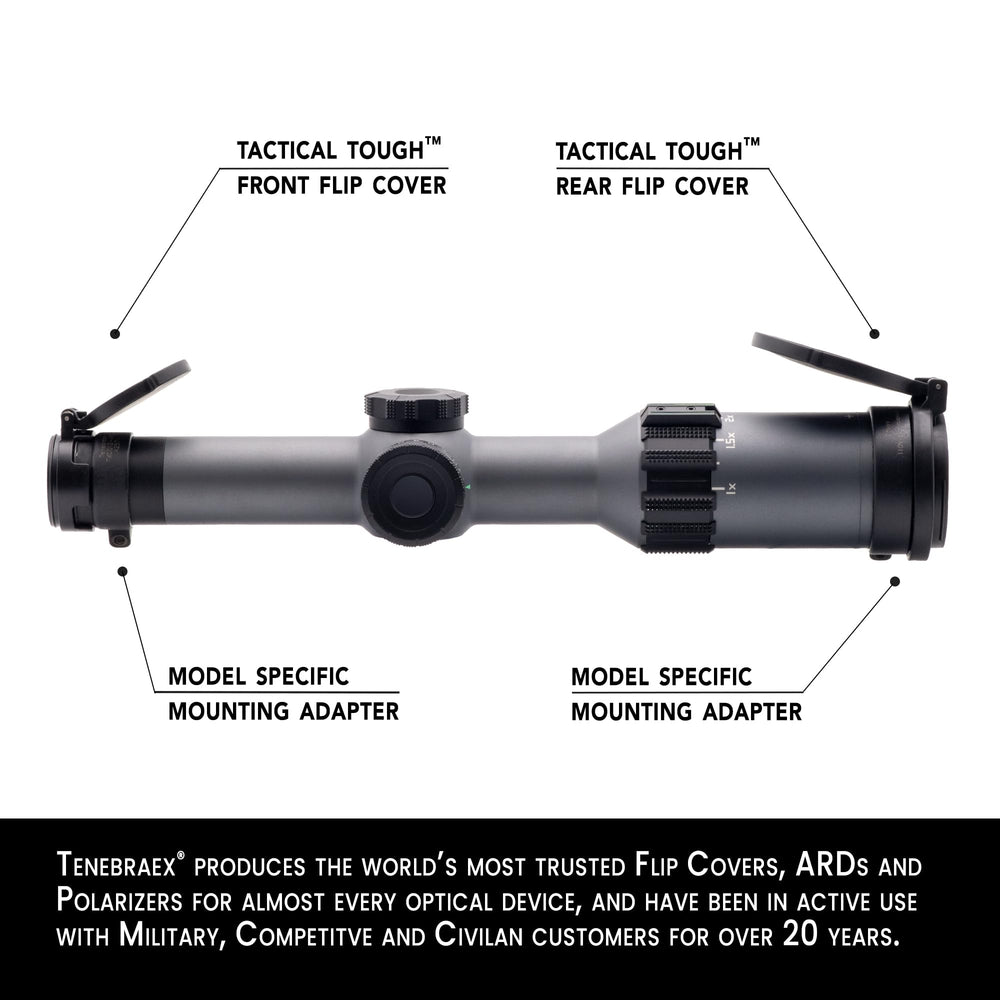 Tenebraex cover on Meopta Meostar R1 3-12x56 protects optics in rain