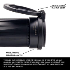 Tenebraex ocular flip-up cover 360° rotation for preferred lid position.