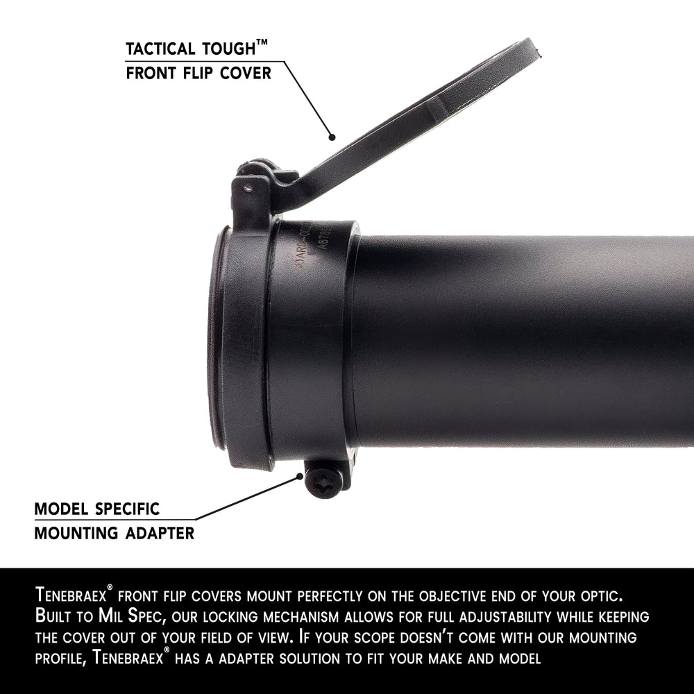 Tenebraex ocular flip-up cover closed, protecting optics in rugged environments.