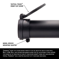 Tenebraex ocular flip-up cover closed, protecting optics in rugged environments.