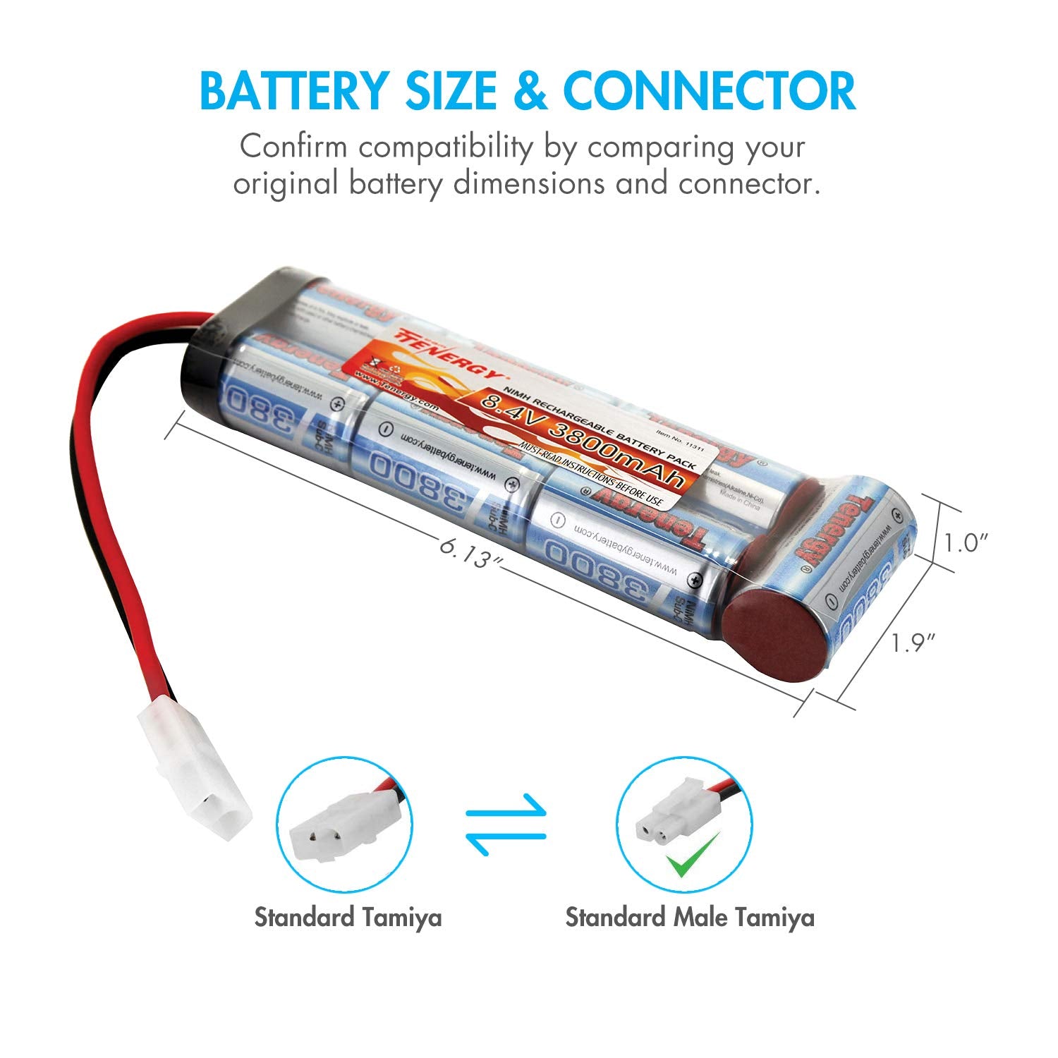 Tenergy universal charger supporting NiMH/NiCd 6V-12V packs.