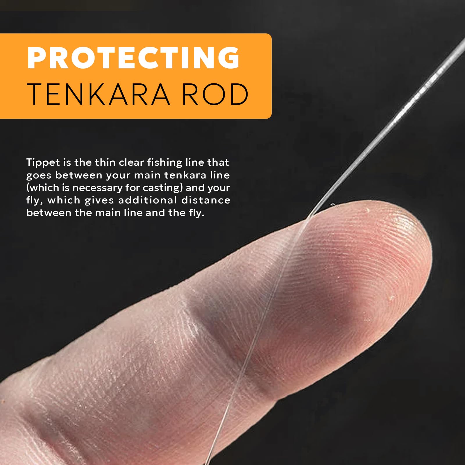 Tippet line connecting main tenkara line to fly with setup