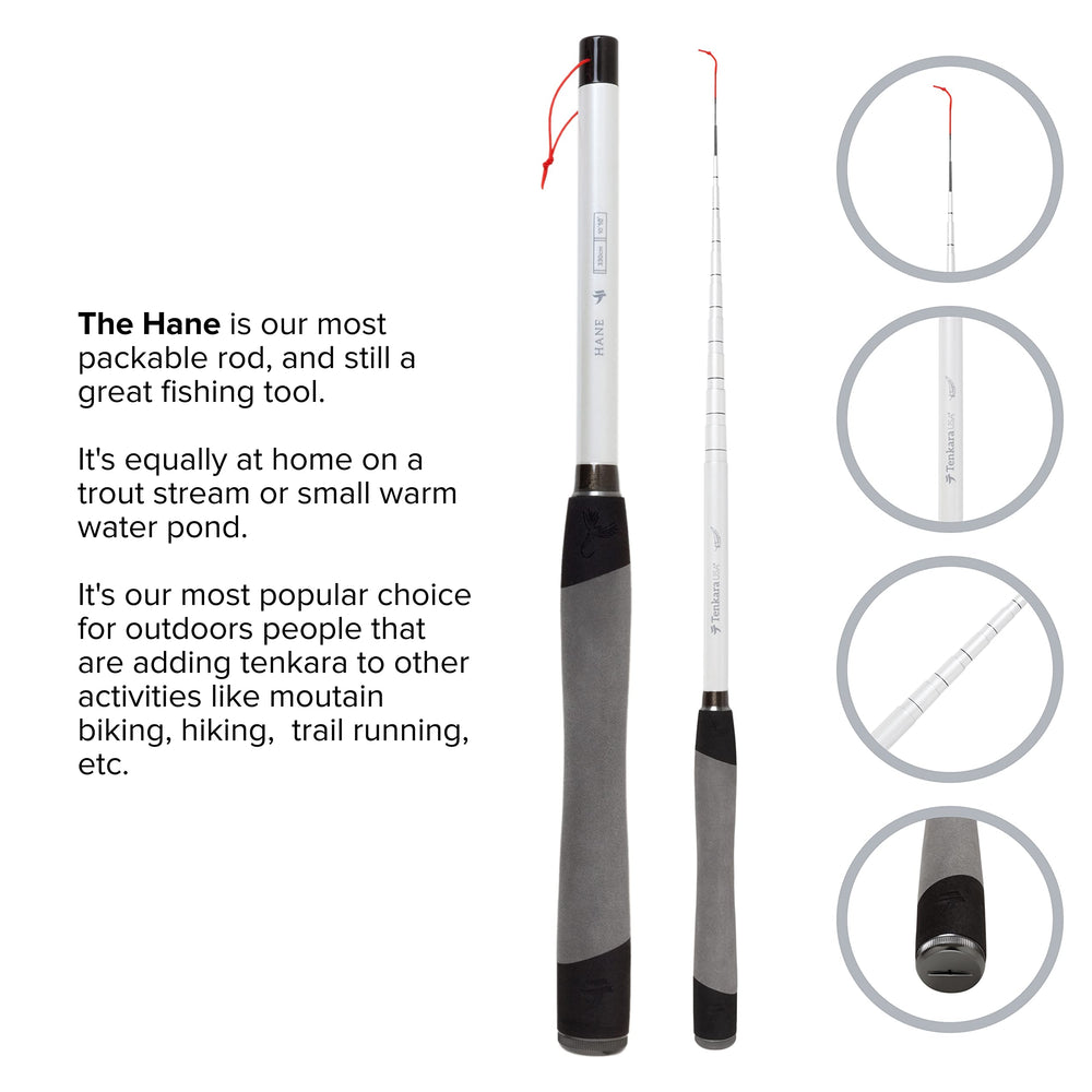 Tenkara USA HANE packed in a compact case for backpacking.