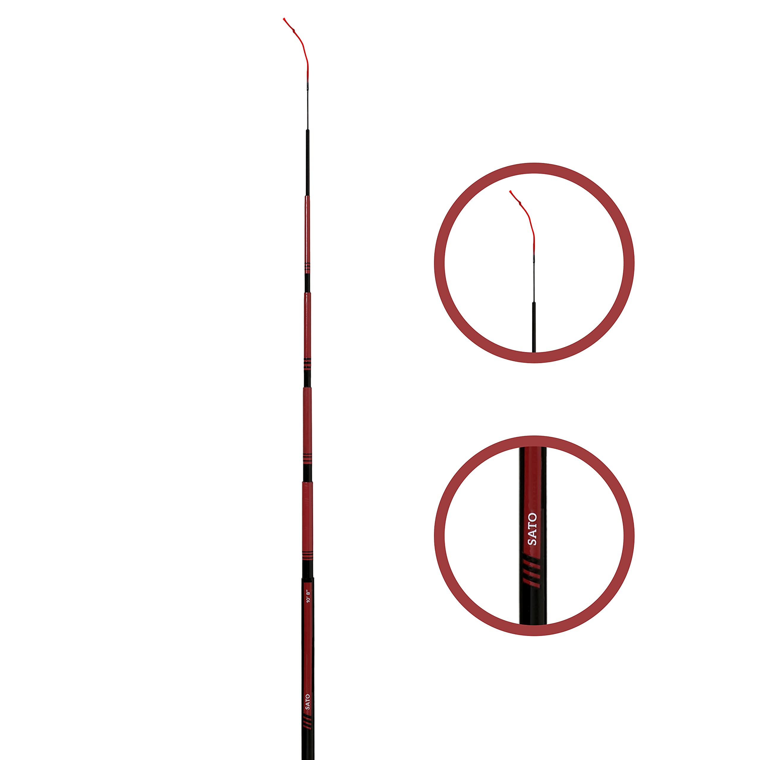Tenkara USA SATO rod extended for open-water pools and bigger fish.