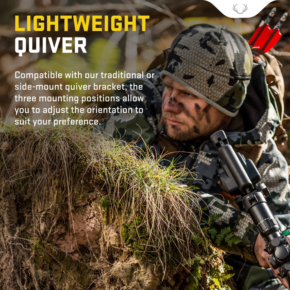 TenPoint 3-Arrow Quiver side orientation adjustment enables silent treestand mounting.